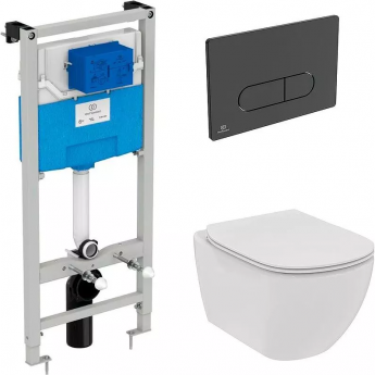 Инсталляция IDEAL STANDARD с подвесным безободковым унитазом Tesi Rimless TT00003/115A6 Инсталляция IDEAL STANDARD с подвесным безободковым унитазом Tesi Rimless TT00003/115A6